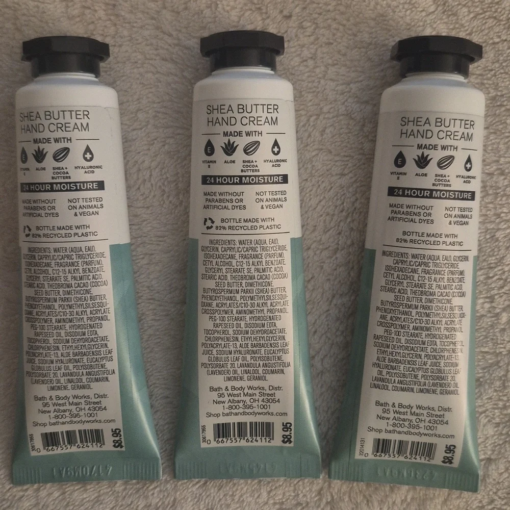 BBW 3 New Hand Cream In Eucalyptus And Lavender Scent PRICE IS FIRM ON THESE